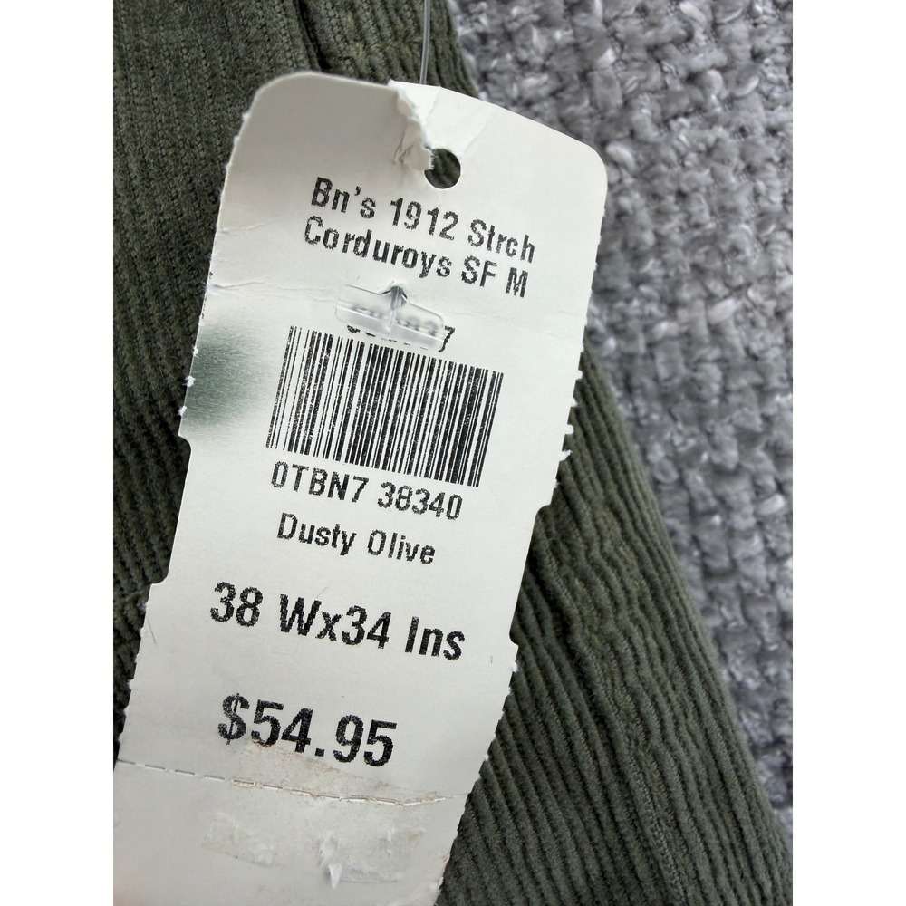 L.L.Bean Corduroy Pants Mens 38x34 (Fits 37x33) Olive 1912 Stretch Standard Fit‎ - Picture 8 of 10